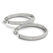 .6 INCH 3 ROW PAVE ROUND HOOP