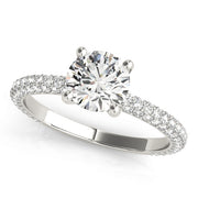 PAVE ENGAGEMENT RING WITH ROUND HEAD