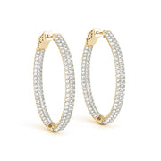 1.5 INCH 3 ROW PAVE OVAL HOOP