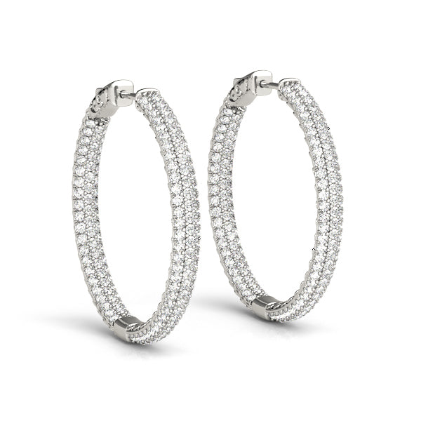 .6 INCH 3 ROW PAVE ROUND HOOP
